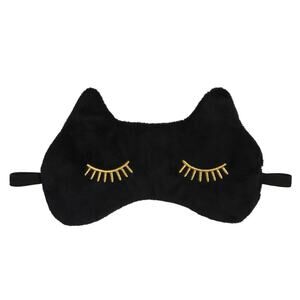 New Black Cat Kitten Gold Golden Eyelash Beauty Bedtime Sleep Mask